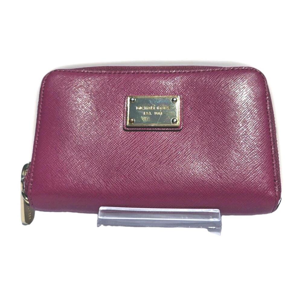 Michael Kors MK Zip Around Accordion Wallet Pink